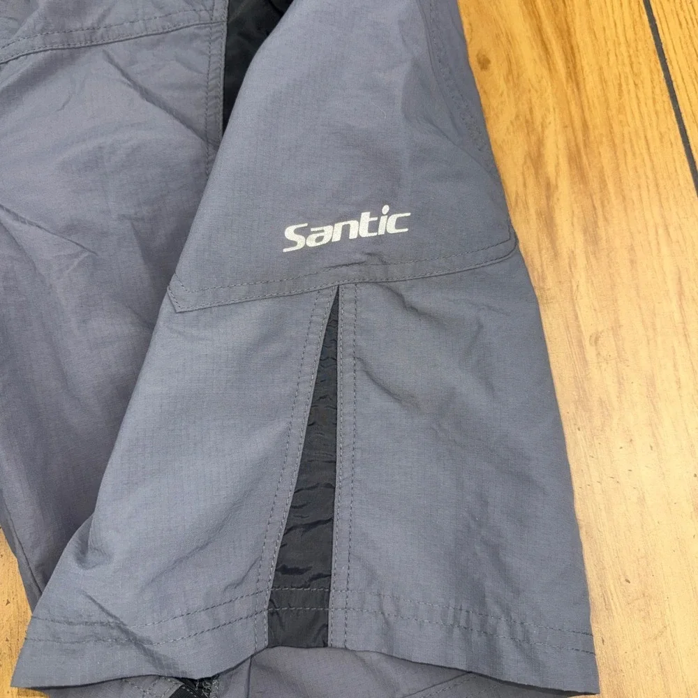 Santic Mens Cycling Shorts Grey Black Padded Mountain Bike Cargo Shorts Size 2XL